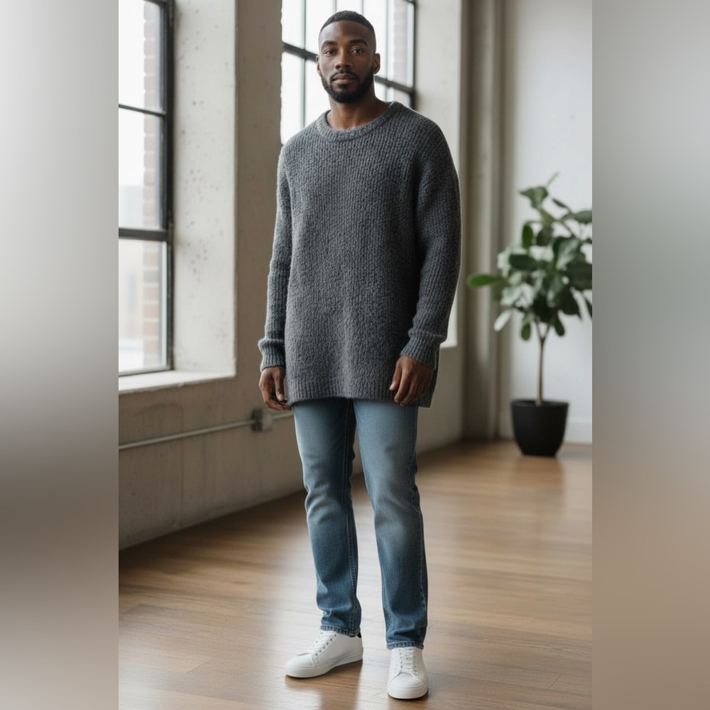 New Men’s Future Collective blue knit sweater